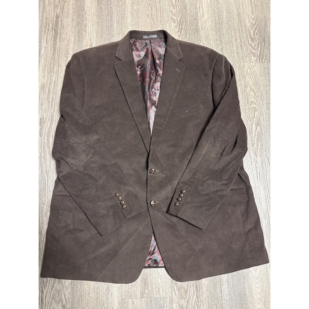Lauren Ralph Lauren Mens Brown Corduroy Blazer Paisley Lining Sport Coat 46R